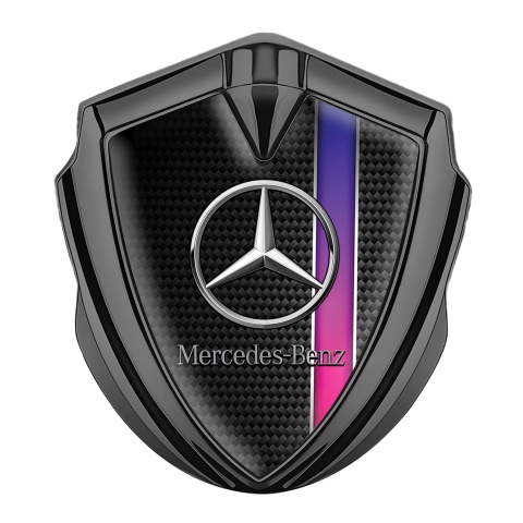 Mercedes Benz Emblem Logo Schriftzug Aufkleber mit Graphit Tonfarbe Carbon mit Farbband Effekt