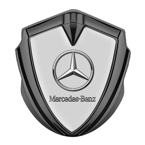 Mercedes Benz Emblem Aufkleber Autozubehor Graphit Tonfarbe mit Grau Basis und Chrom Logo Version