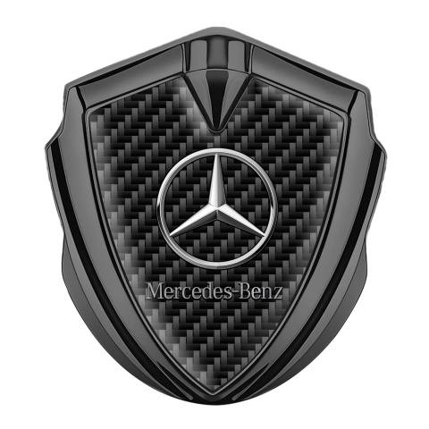 Mercedes Benz Seitenflugel Emblem Aufkleber Graphit Tonfarbe mit Dunkel Carbon Effekt