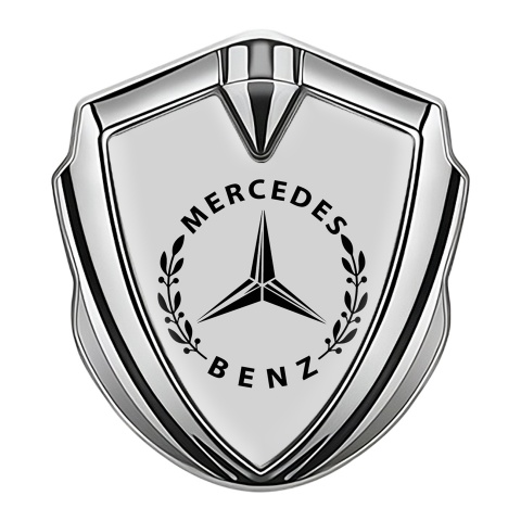 Mercedes Benz Emblem Abzeichen selbstklebend Silbertonfarbe mit Grau Ausfuhrung