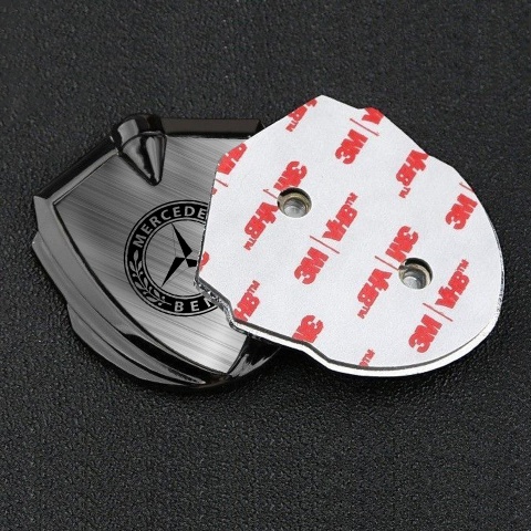 Mercedes Benz Emblem Aufkleber Autozubehor Graphit Tonfarbe mit Matte Legierung Basis design und Rundes Logo