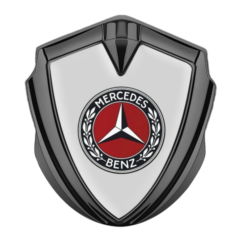 Mercedes Benz Emblem Aufkleber Autozubehor Graphit Tonfarbe mit Grau Hintergrund Rotes Kreis Logo