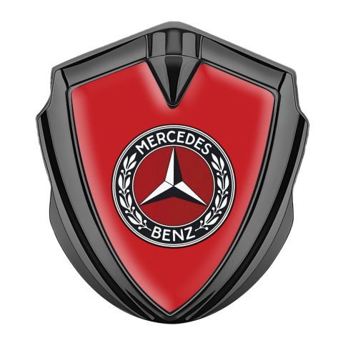Mercedes Benz Seitenflugel Emblem Aufkleber mit Graphit Tonfarbe Rote Basis Version